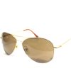 Gold Brown Aviator Sunglasses for men with Polycarbonate lens