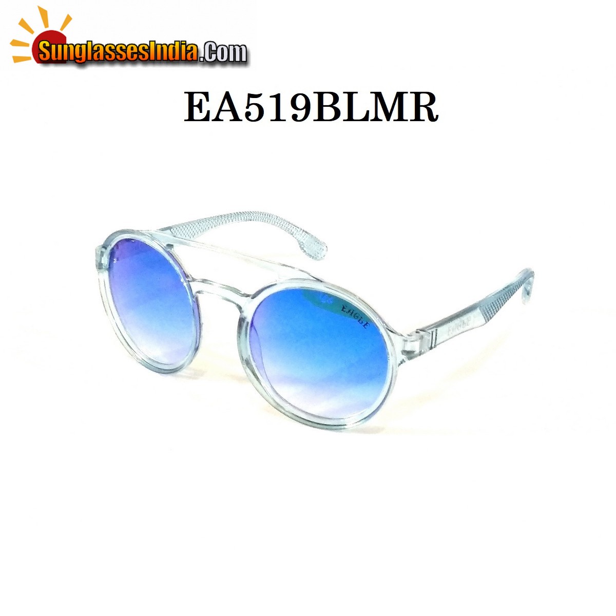 Blue Mirror Round Sunglasses EA519BLMR