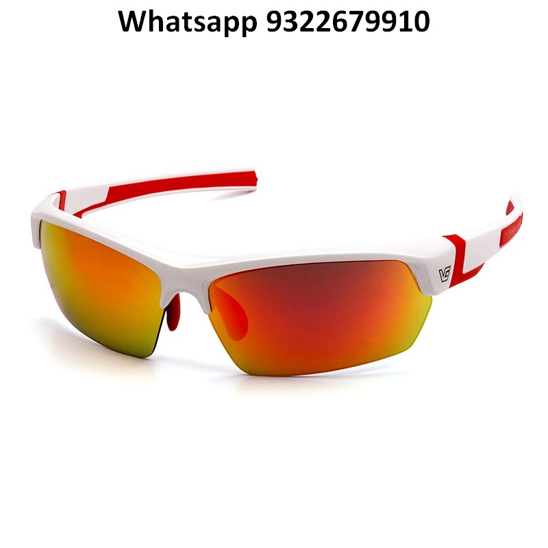 Pyramex Sunglasses Sky Red Mirror Anti-Fog Lens with White Red Frame