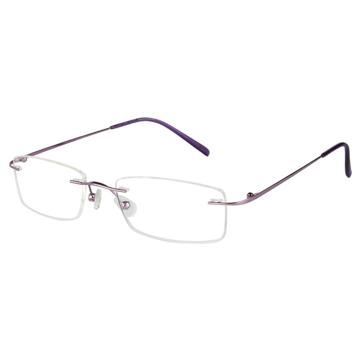 Purple Rimless Computer Glasses with Anti Glare Coating